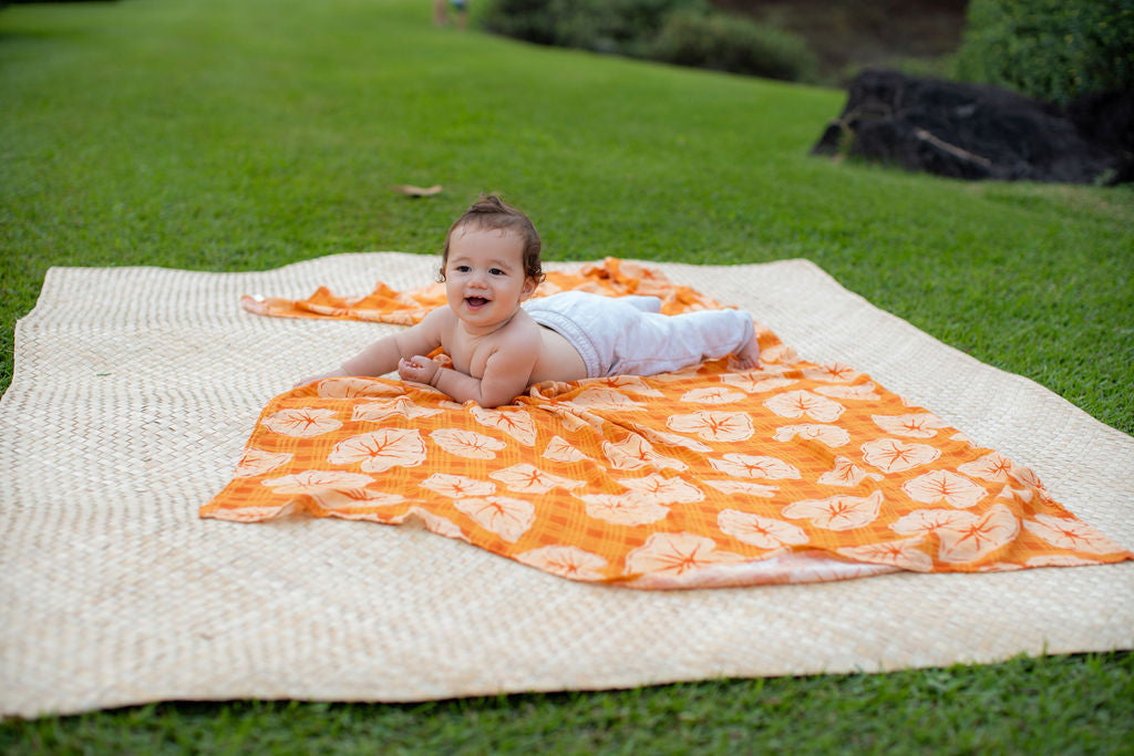 Caramel Orange Palaka Kalo Bamboo Muslin Pareo