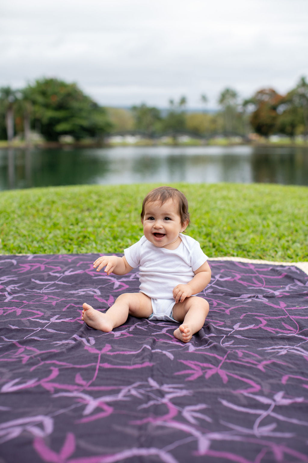 Purple Uluhe Fern Bamboo Muslin Pareo