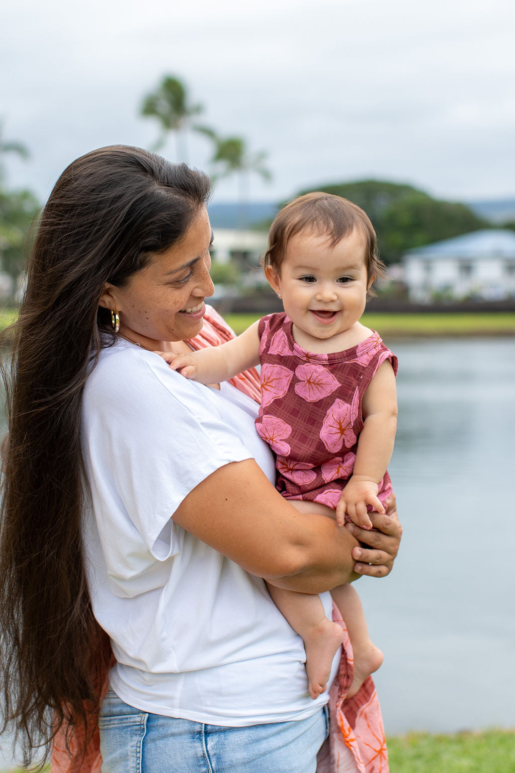 Pink Palaka Kalo Bamboo Bubble Bodysuit