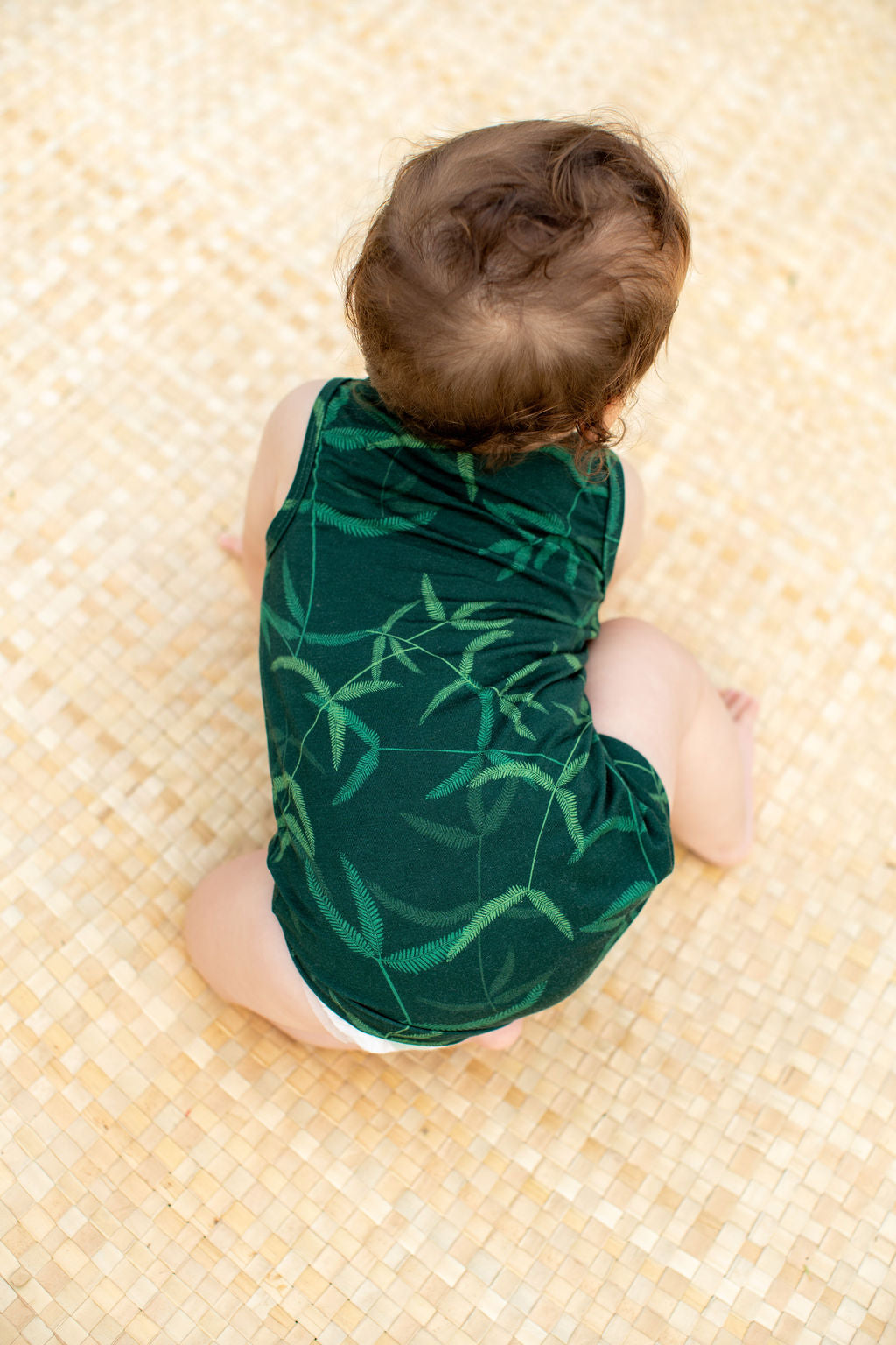 Green Uluhe Bamboo Tank Romper