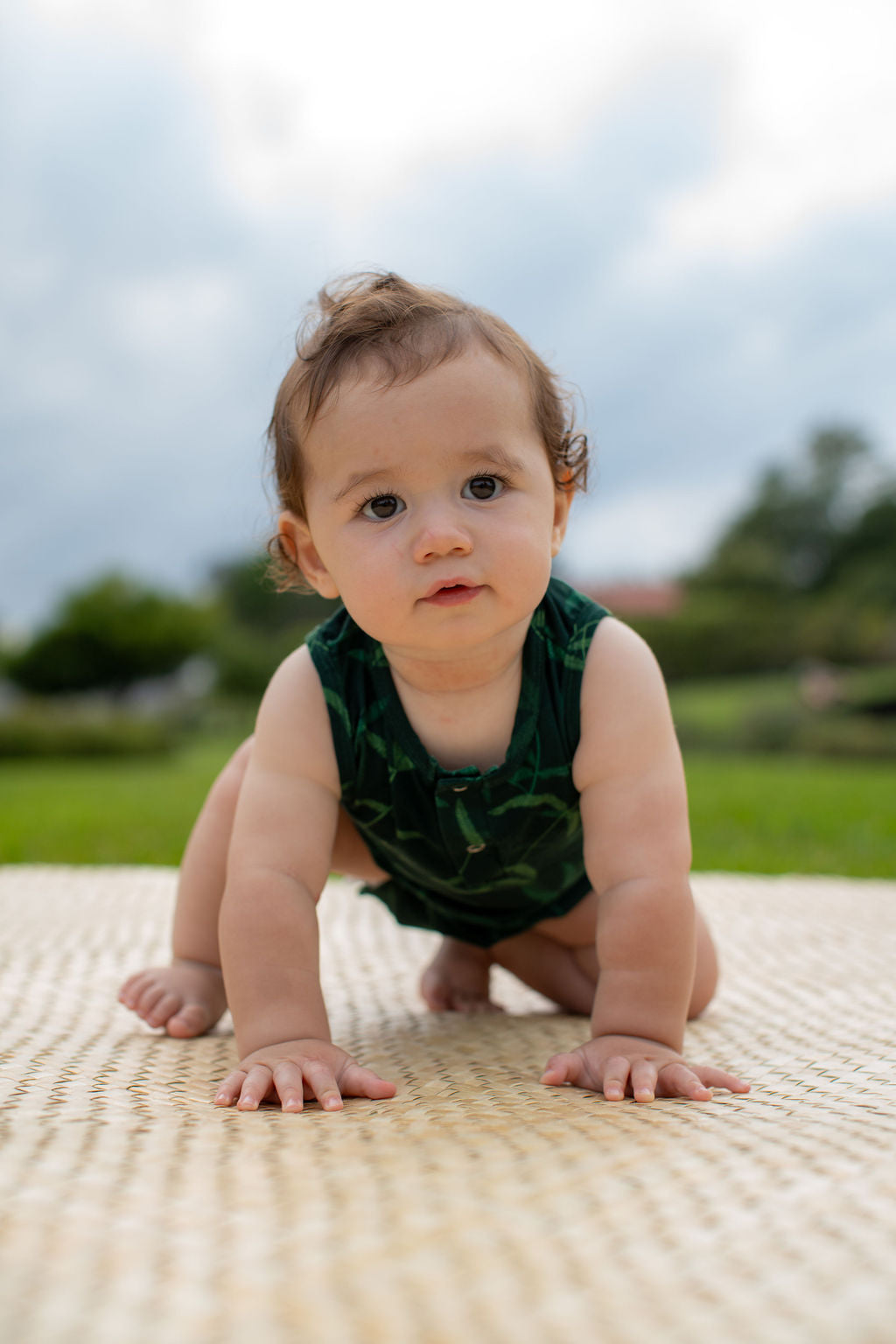 Green Uluhe Bamboo Tank Romper