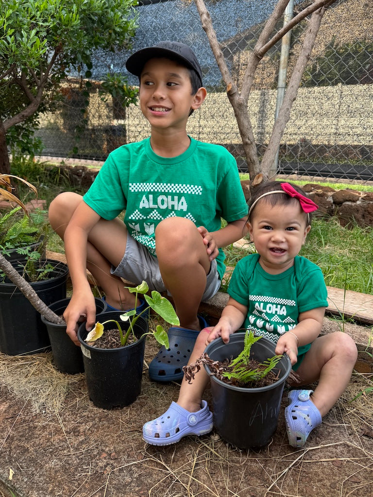 Aloha Aina Green Onesies