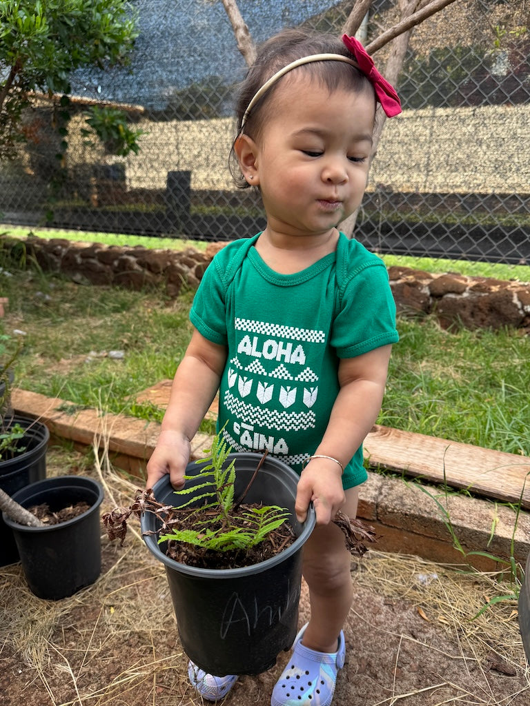 Aloha Aina Green Onesies